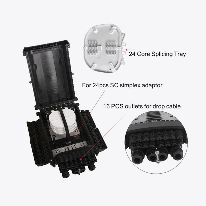 T6-088-A 96 CORE FIBER OPTIC SPLICE STLING/ 16 CORE FTTH BOX